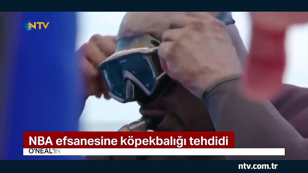 NBA efsanesine köpekbalığı tehdidi (O'Neal'in olduğu kafese köpekbalığı girdi)