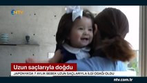 Japonya'da 7 aylık bebek, uzun saçlarıyla ilgi odağı oldu