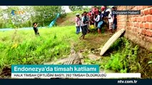 Endonezya'da timsah katliamı (Halk timsah çiftliğini bastı)