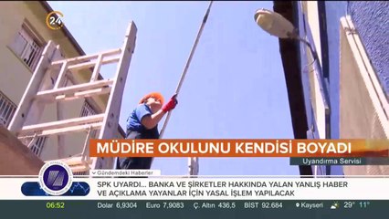 Okulunu kendisi boyadı