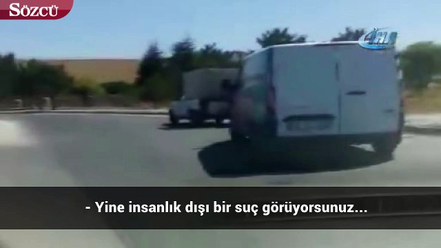 Araca bağlanan köpeği gören vatandaş çileden çıktı: Allah vicdan, merhamet versin