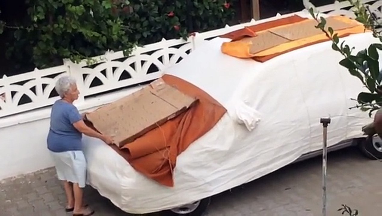 Hayvanlar arabasına yaklaşamasın diye çivili tuzak kuran teyze