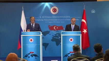 Çavuşoğlu-Lavrov ortak basın toplantısı - Rusya Dışişleri Bakanı Lavrov (2) - ANKARA