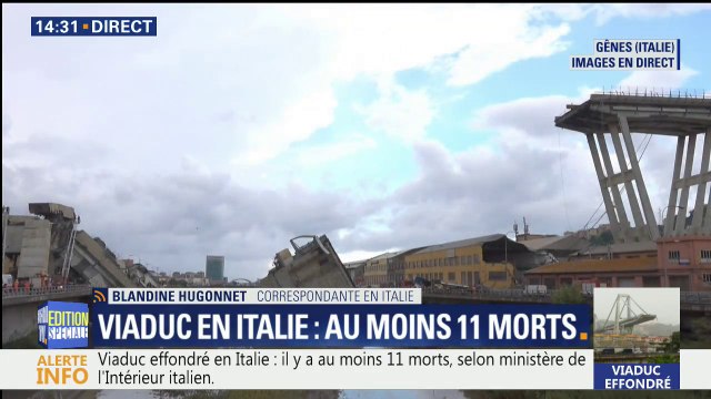 VIaduc effondré en Italie: le ministère de l'Intérieur italien fait état d'au moins onze morts