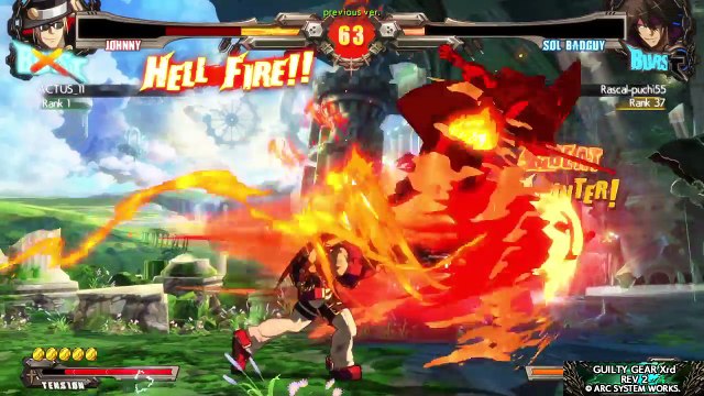 Guilty Gear Xrd REV 2 - Actus_11 Johhny Vs Rascal-puchi55 Sol Badguy
