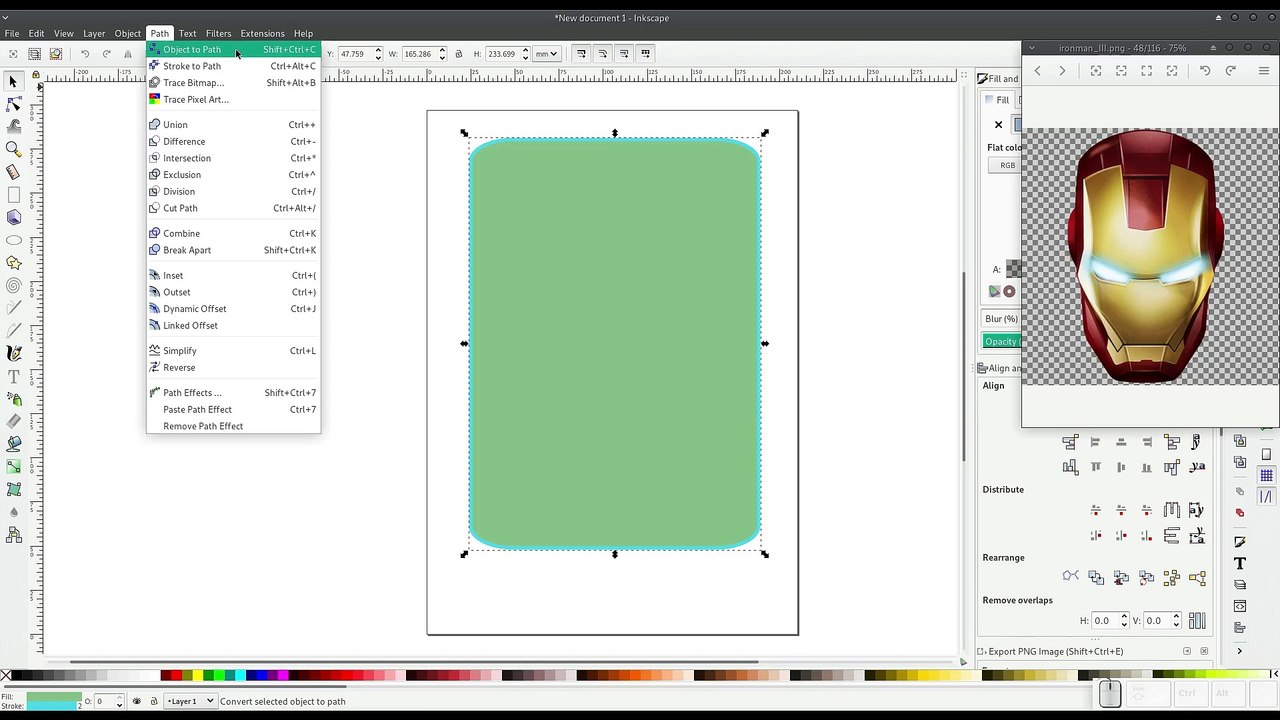 Inkscape: Máscara de Ironman 1