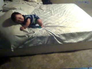 Clever baby knows to get down safely