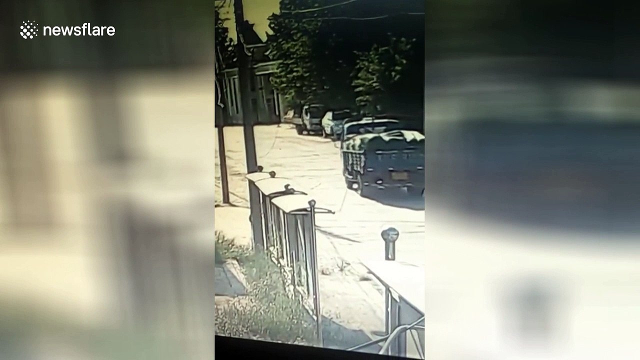 Two injured when road 'explodes' in heatwave