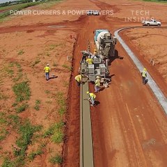 This machine turns concrete into perfect curbs and gutters.