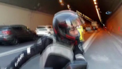 İzmit Gültepe Tüneli İstanbul istikametinde araç yangını