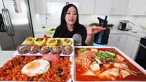 Spicy Korean Soup   Kimchi Fried Rice MUKBANG | Eating Show