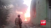 Footage just in from Ghazni city shows plumes of black smoke rising in the air as buildings burn while Taliban fighters roam the streets of a clearly battle-wea