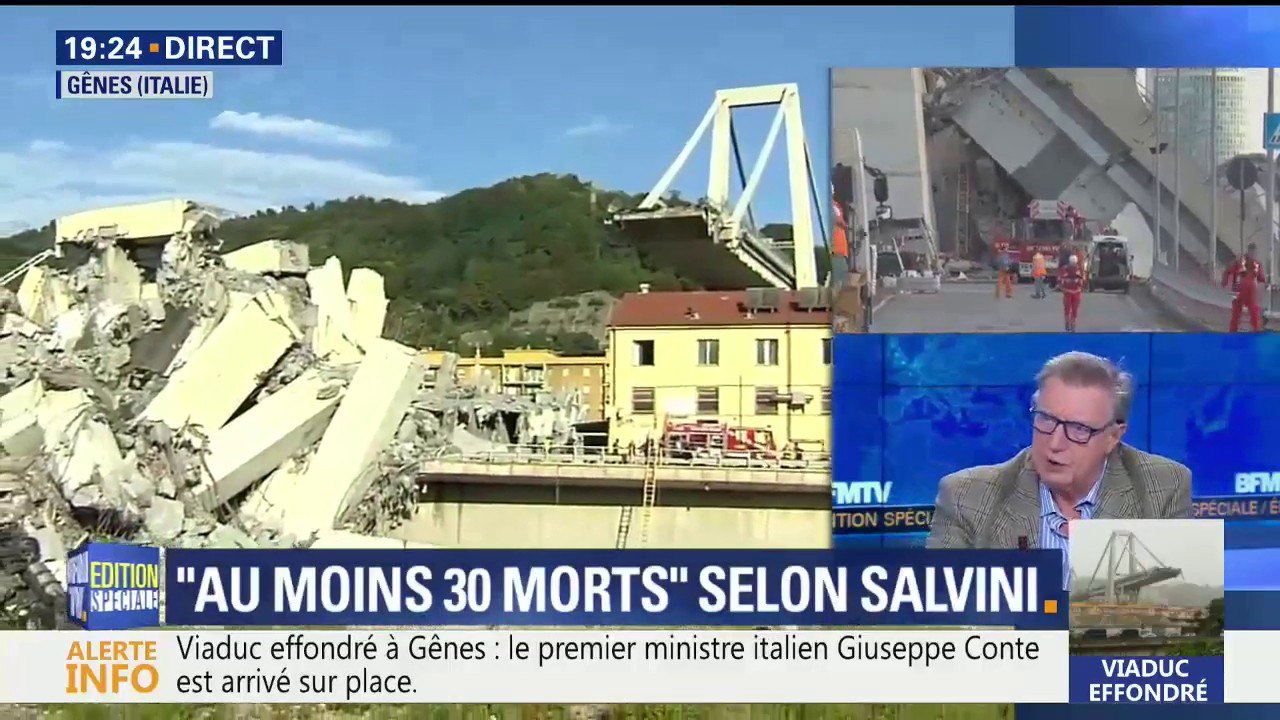 Viaduc effondré à Gênes: "On peut se demander si le tunnel de la vallée de la Maurienne est en mesure de résister", suggère le journaliste italien Alberto Toscano