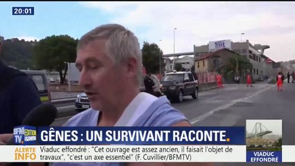 "J'ai entendu un grondement et je me suis envolé", un survivant du viaduc de Gênes raconte