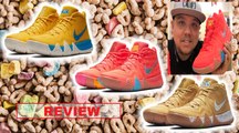 NIKE KYRIE 4 CINNAMON TOAST CRUNCH,LUCKY CHARMS & KIX CEREAL PACK SHOE REVIEWS BY DJ DELZ