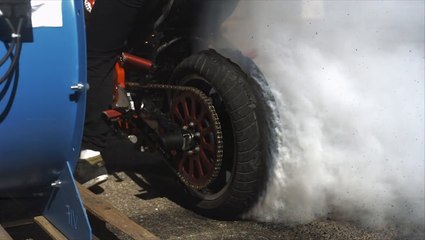 A Burnout So Rough The Tire Explodes!