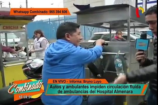 Autos mal estacionados y ambulantes impiden el libre tránsito frente al hospital Almenara