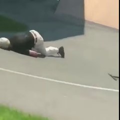 Guy Grinding On His Face After Scooter Trick Fail