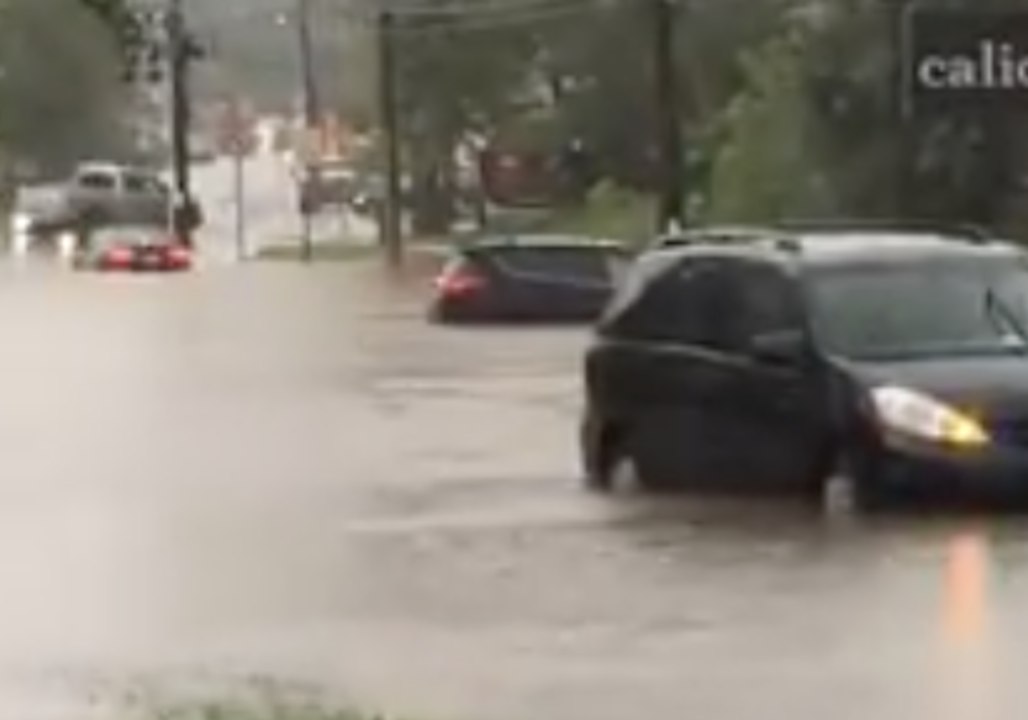 Cars Swamped by Flooding on Pennsylvania's Highway 30