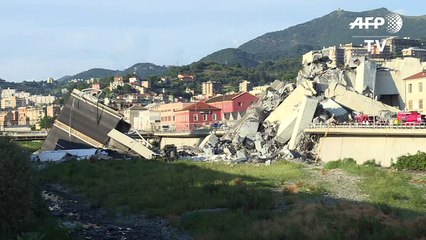 Buscan supervivientes por derrumbe de puente en Italia