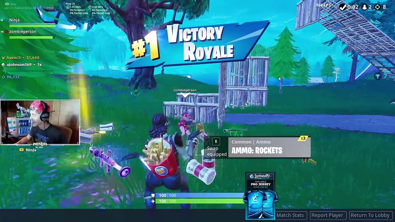 Ninja Carries a CUTE Kid to His Second Fortnite Win | Fortnite funny moments & Highlights