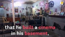 Nothing can get in the way of this man's love for movies. When all cinemas closed down in his city, he built one in his own basement.