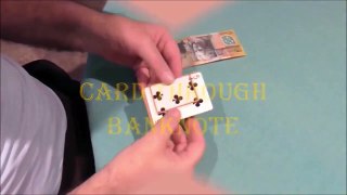 Card Through Banknote - A Playing Card Slices Through A Bill With No Damage Noted