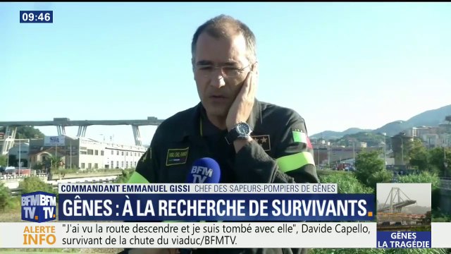 Secours à Gênes: On garde l'espoir , témoigne le chef des pompiers italiens