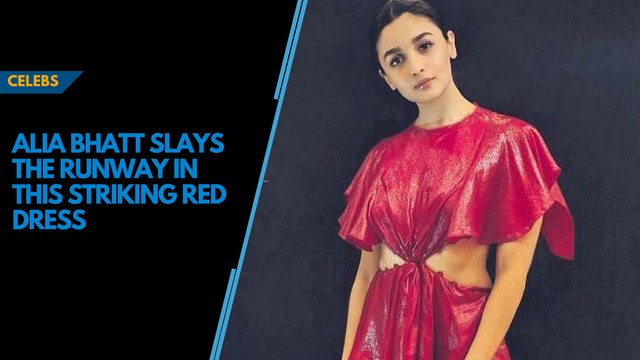 Alia Bhatt slays the runway in this striking red dress