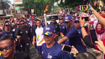 Pawai Obor Asian Games 2018 di Jakarta Meriah!
