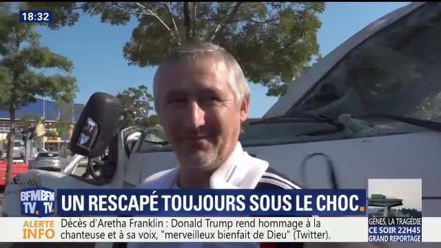 Je n'arrive pas à dormir, je pense aux victimes , raconte un rescapé de la catastrophe de Gênes