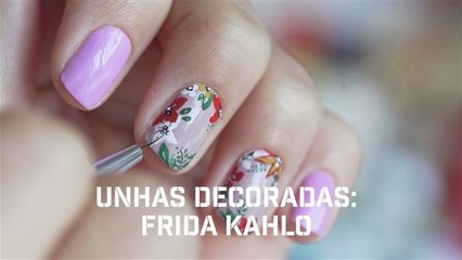 Unhas decoradas: Frida Kahlo