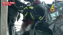 Firefighters Rescue Person From Suspended Car After Bridge Collapse