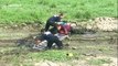 Firefighters rescue man and his parrot who had sunken into mud like ‘quicksand’