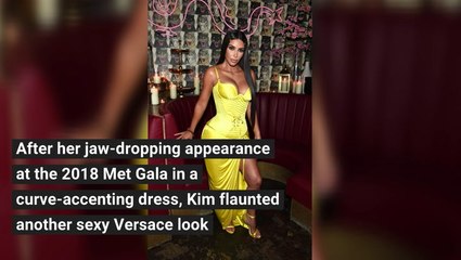 Kim Kardashian Continues To Flaunt Her Curves In Versace