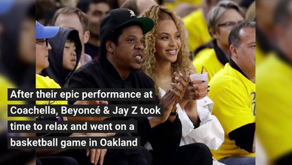 Beyoncé  & Jay Z Coordinate At Nba Game