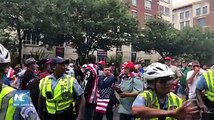 It had been expected up to 400 white supremacists to gather outside the White House on Sunday. However, by 4:00 pm local time, only dozens of them marched throu