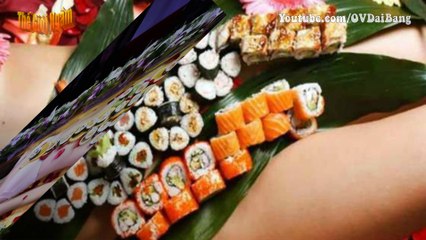 Vén màn thú vui ăn tiệc trên cơ thể người mẫu khỏa thân