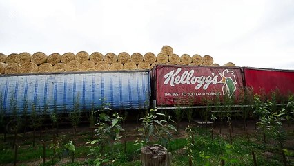 Villagers in UK furious after farmer dumps 30ft high stacks of hay bales outside their homes