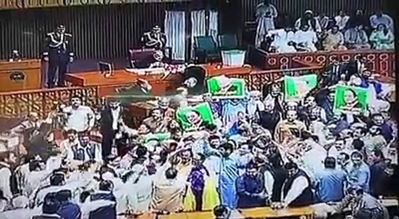 Opposition protesting in national assembly
