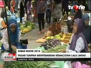 Arus Balik di Riau Macet Akibat Pasar Tumpah