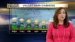 Storm chances highest today, dipping into the weekend