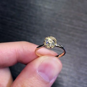 Sparkly Round Rose Cut Yellow Diamond