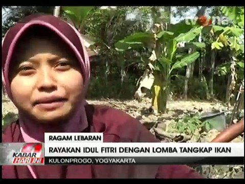 Cara Unik Rayakan Lebaran dengan Lomba Tangkap Ikan di Kulonprogo