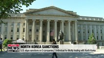 U.S. slaps sanctions on 3 companies, 1 individual for illicitly trading with North Korea