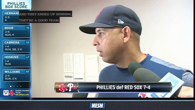 Alex Cora Tips Cap To Phillies' Bullpen After Red Sox's 7-4 Loss