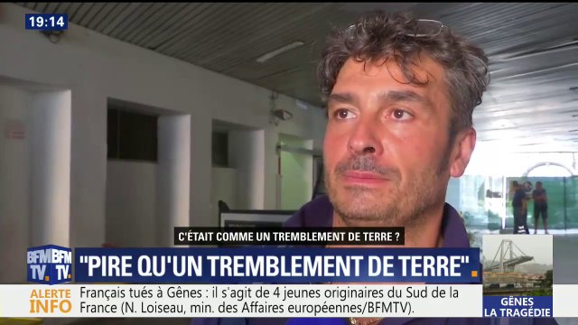 Gênes: J'ai vu le pont s'écrouler sous mes yeux, je me suis dit c'est fini , témoigne un homme qui habitait sous le pont