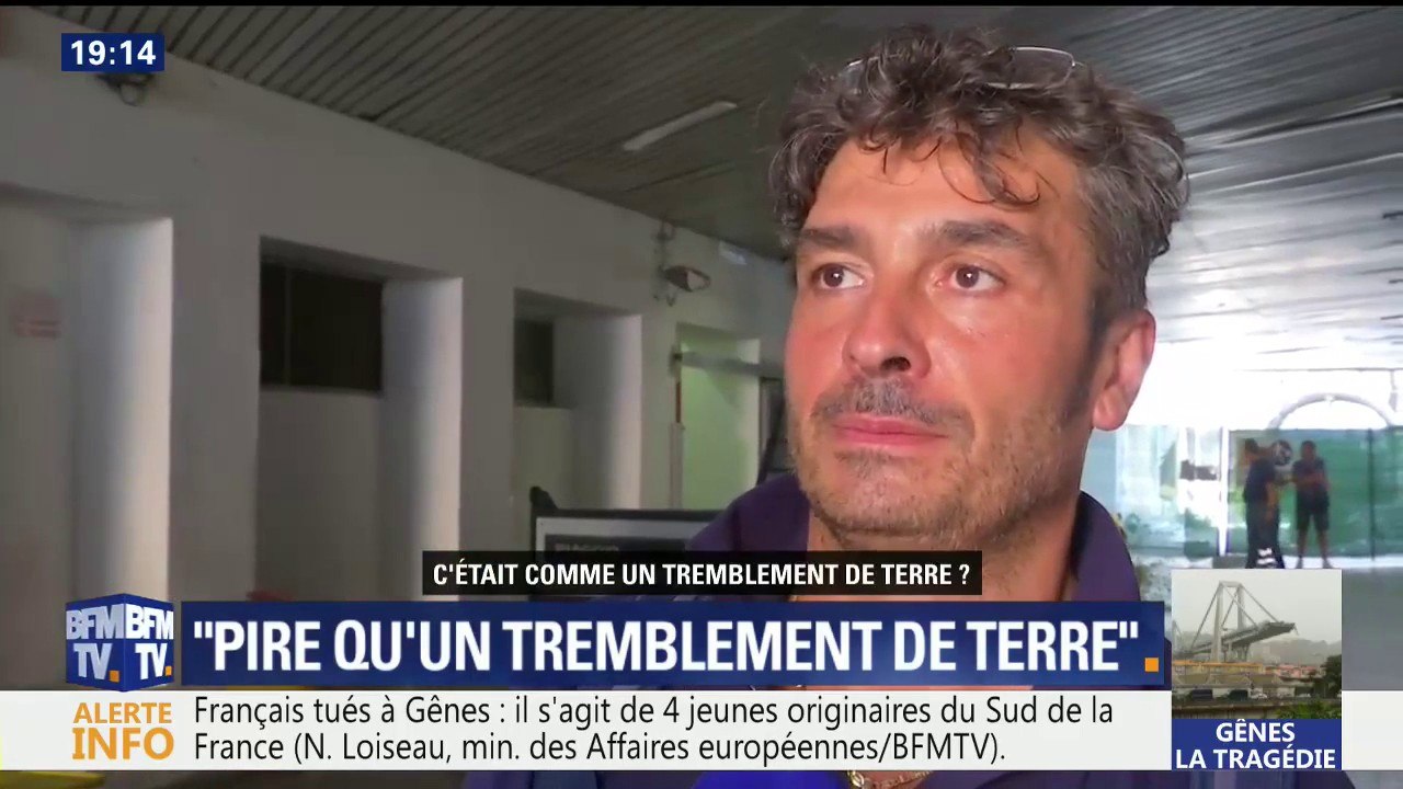 Gênes: "J'ai vu le pont s'écrouler sous mes yeux, je me suis dit c'est fini", témoigne un homme qui habitait sous le pont