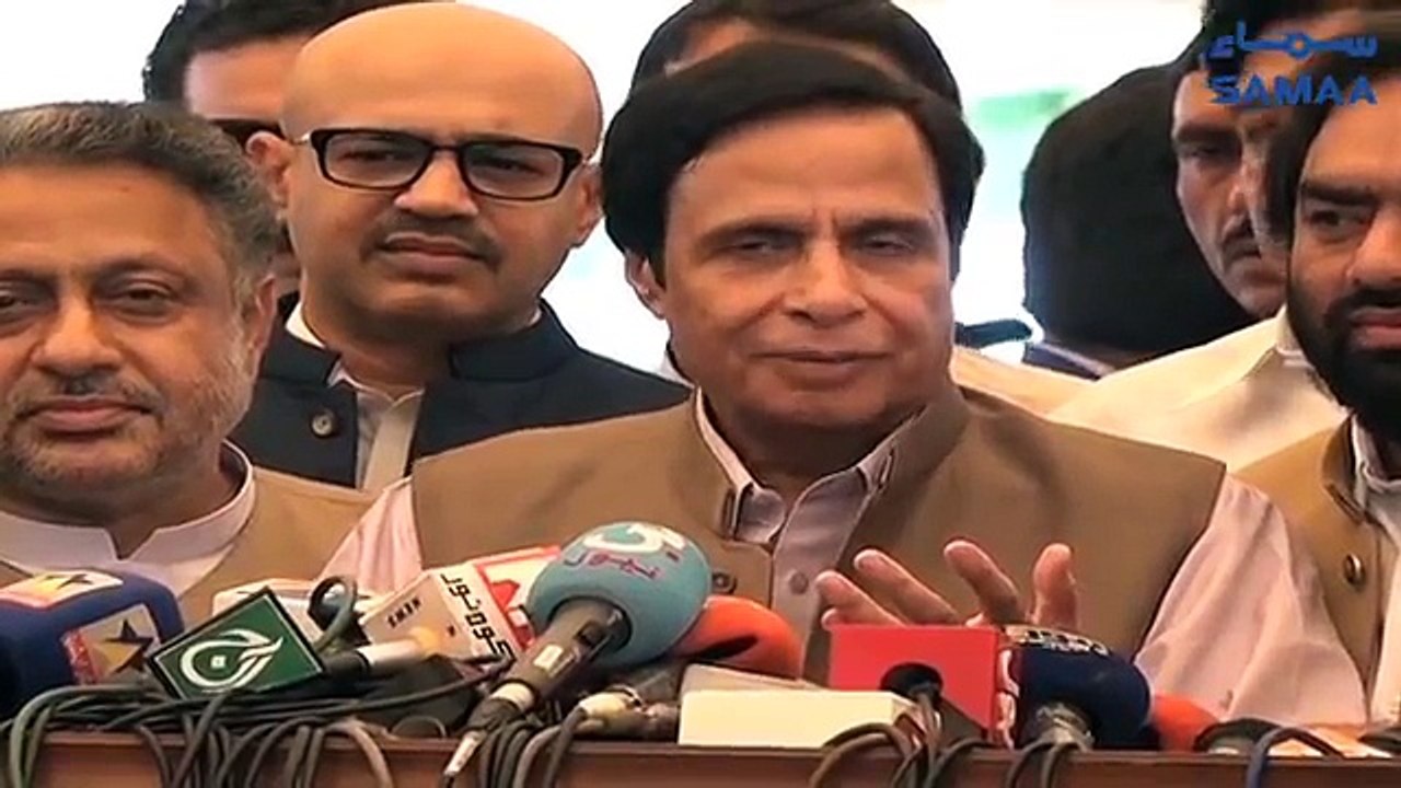Chaudhry Parvez Elahi Media talk in Lahore.