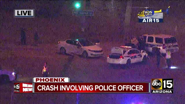 Phoenix police officer involved in crash near 52nd Street and Van Buren